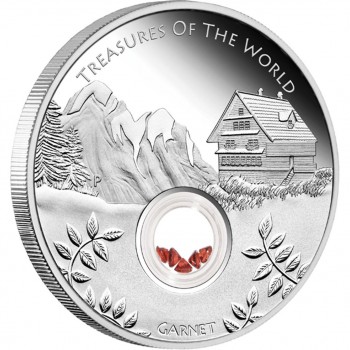 2013 Treasures of the World 1oz Silver Proof Locket Coin with Garnet - Europe  