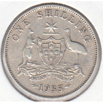 1935 AUSTRALIAN ONE SHILLING SILVER COIN GOOD FINE