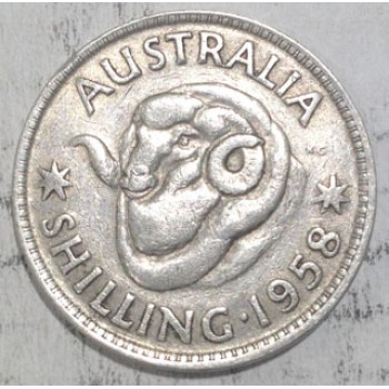 1958 AUSTRALIAN SILVER ONE SHILLING